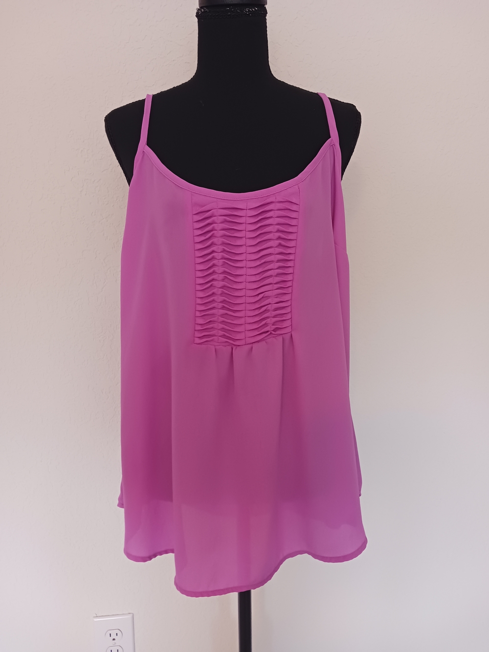 Torrid Pleated Front Spaghetti Strap Cami Sz 0 EUC